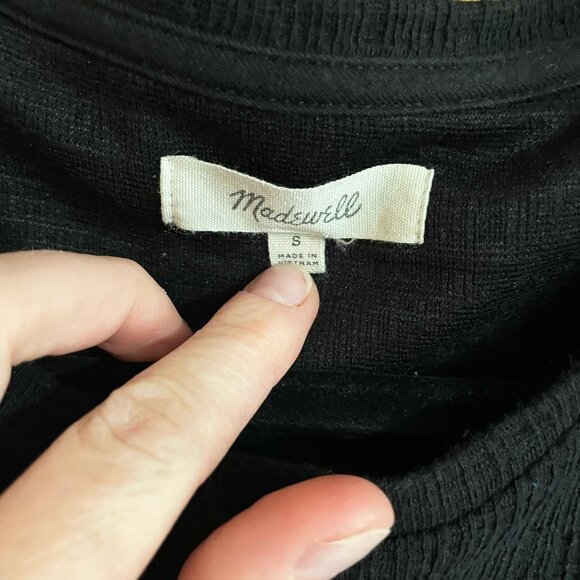 Madewell Skylark Black Cold-Shoulder Top Size Small - Picture 4 of 7